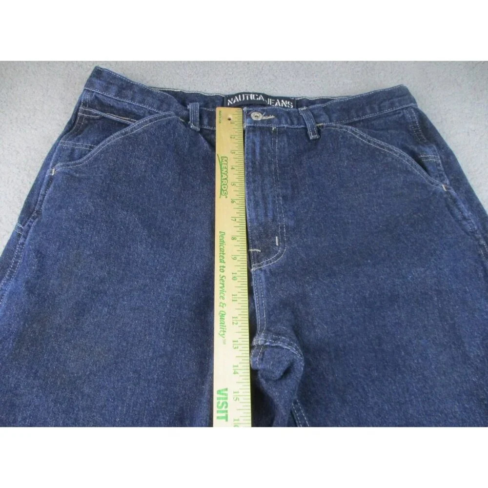 Mens 36x34 Blue Nautica Carpenter Jeans Hammer‎ Loop Relaxed Fit Garage Pants